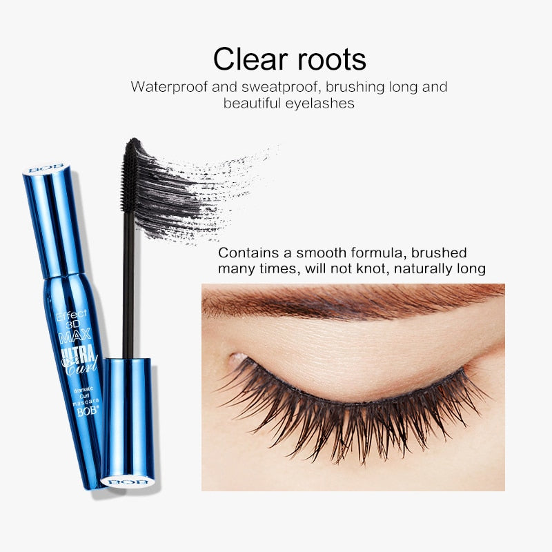 Oklulu 3D Fiber Lashes Mascara Makeup Ink Gel Natural Fibers Waterproof Lengthening Curling Eyelash Mascara Eye Cosmetic TSLM1