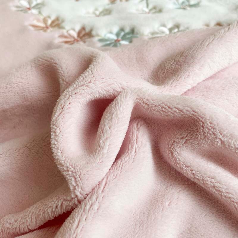 Vintage Pastoral Flower Embroidery Pink Princess Bedding Set Shaggy Velvet Fleece Quilt/Duvet Cover Set Bed Linen Pillowcases