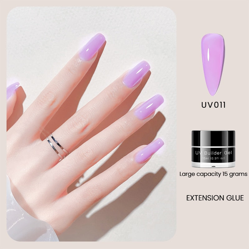 MAYCHAO 15ml Nail Gel Acrylic Nail Art Transparent Camouflage Color Fibre Glass Hard Jelly Quick Building Nail Extend Gum