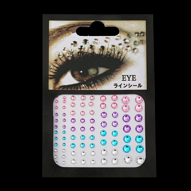 Fashion Women Rhinestone Face Tattoos Diamond Pearl Eyes Makeup Crystal Glitters for the Face Jewelry Eyes Temporary Stickers