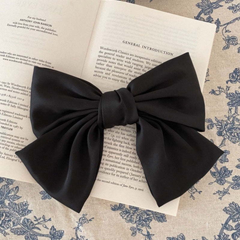 Korean Fashion Hair Bow For Women Black Ribbon Bow tie Hairpin Elegant Ladies Hairgrips Headwear Hair Accessories Hair Clips