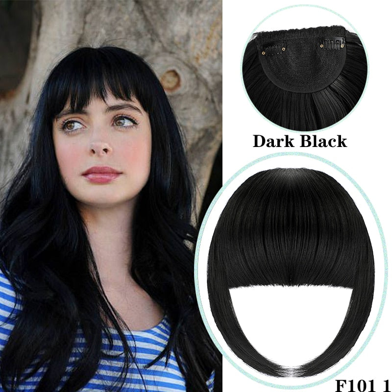 Shangzi Clip In Blunt Bangs Bang Hair Extension Synthetic Wig Fake Fringe Natural Hair Bangs Black L Brown Accessories Fake Hair