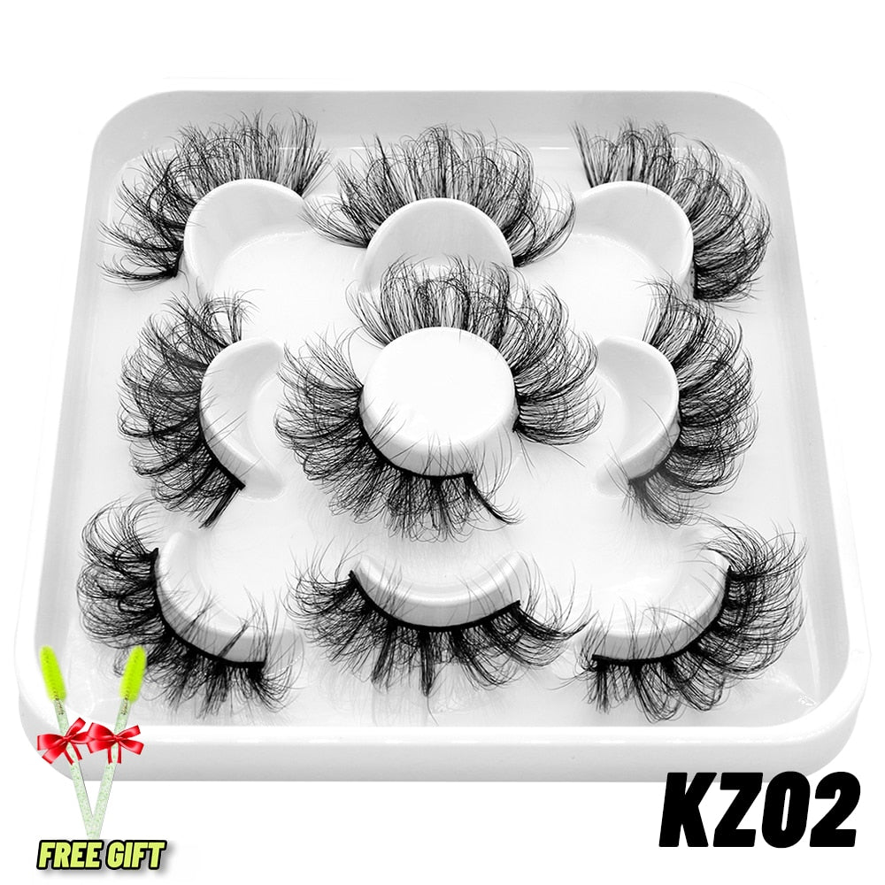 Lashes 5/7 Pairs Eyelashes Faux Mink Eyelashes Long Lasting Fluffy Mink Lashes Dramatic Volume lashes Extension Thick Long