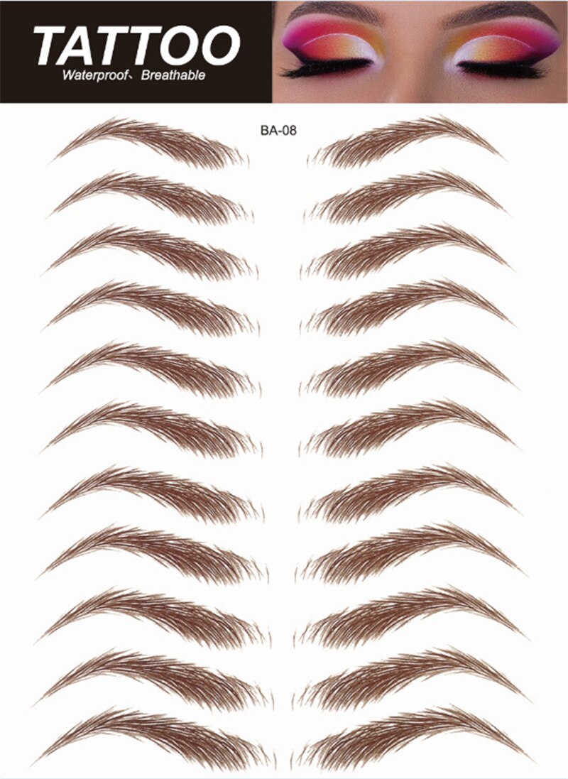 Women 4D Hair Like Eyebrow Makeup Waterproof Eyebrow Tattoo Sticker Long Lasting Natural Fake Eyebrow Stickers Cosmetics For Men