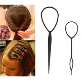 4 Pcs Fashion Ponytail Creator Plastic Loop Popular Hair Styling Tools Black Topsy Tail Clip Hair Braid Maker Fashion Salon