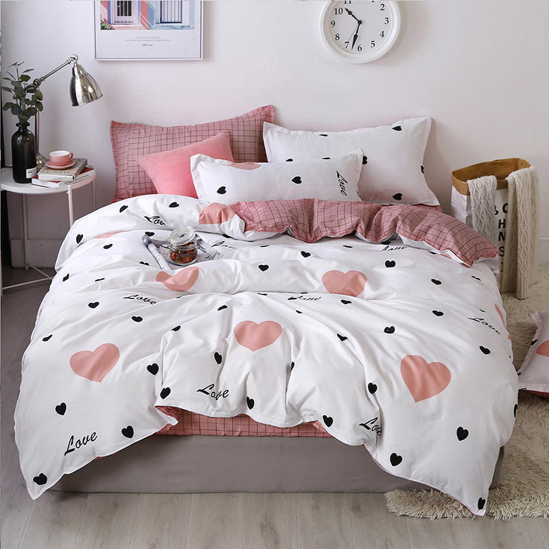 Fashion Boys Girls Bedding Set Soft Flat Sheets Bed Linen Duvet Quilt Cover Pillowcase for Queen Full Size Cute Cartoon Printed