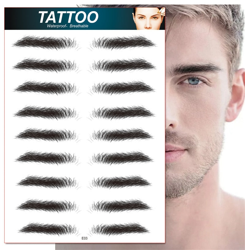 Women 4D Hair Like Eyebrow Makeup Waterproof Eyebrow Tattoo Sticker Long Lasting Natural Fake Eyebrow Stickers Cosmetics For Men