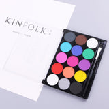 Oklulu   15Colors Face Painting Kit Body Makeup Non Toxic Water Paint Oil With Brush For Christmas Halloween Fancy Carnival Vibrant Party