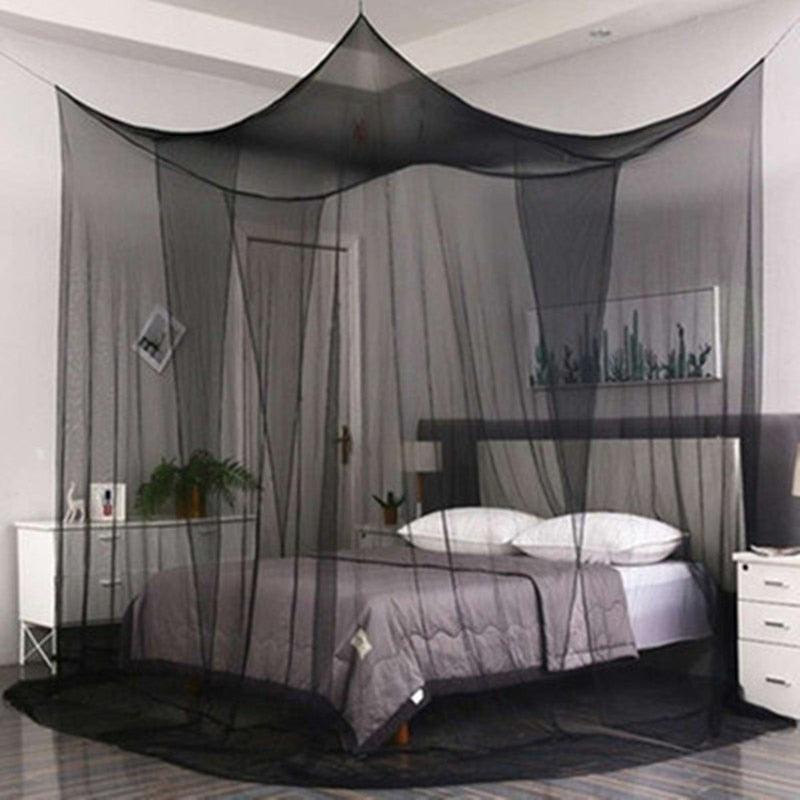 Sexy Mosquito Net Palace Four Door King/Queen Double Size Home Single  Bed Prevent Insect Outdoor Square Grace White Canopy Net