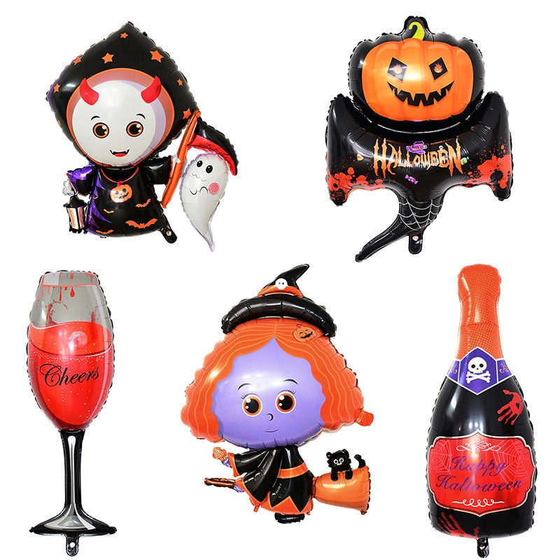 Halloween Pumpkin Ghost Balloons Decorations Spider Foil Balloons Inflatable Toys Bat Globos Halloween Party Supplies Kids Toys