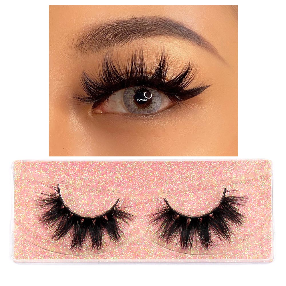 FOXESJI Eyelashes Makeup Mink Lashes 3D Fluffy Cruelty free Natural Mink Lashes Cross Volume False Eyelashes Eyelash Extension