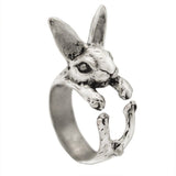 Opening Vintage Chic Handmade Rabbit Finger Rings Bunny Animal Rabbit Ear Carrot Moon Knuckles Rings for Women Girls Charm Gifts