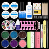 COSCELIA Nail Acrylic Liquid Glitter Powder Manicure Set UV Gel Nail Art Tools Acrylic Nail Kit Brush Fake Nails Supplies Sets