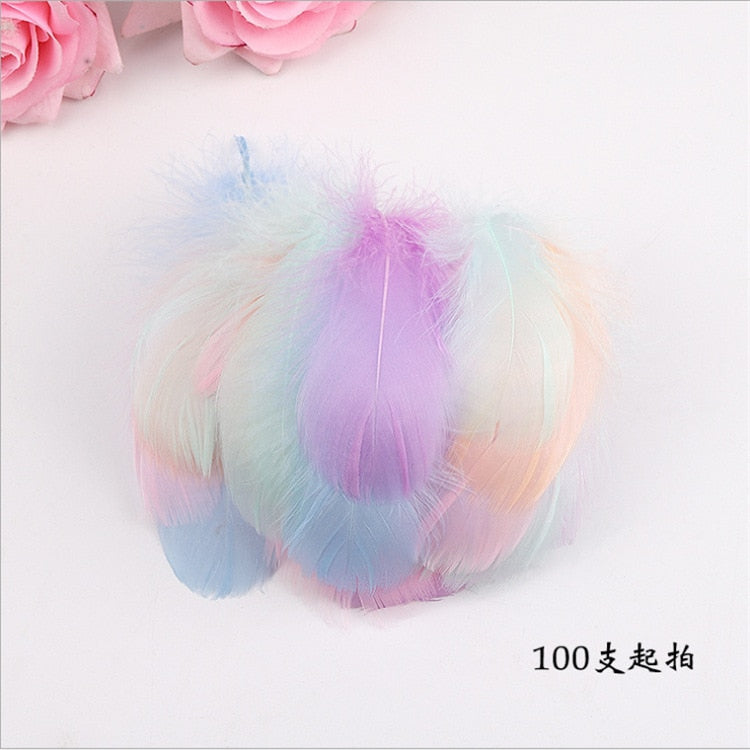 100Pcs Macarons Colorful Feather Transparent Bobo Ballons Filled Birthday Wedding Decors Gift Box Balloon DIY Craft Fill Feather