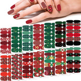 2021 NEW Christmas Series Nail Polish Stickers Strips Plain Nail Art Decorations Heart Designs Glitter Powder Manicure Tips