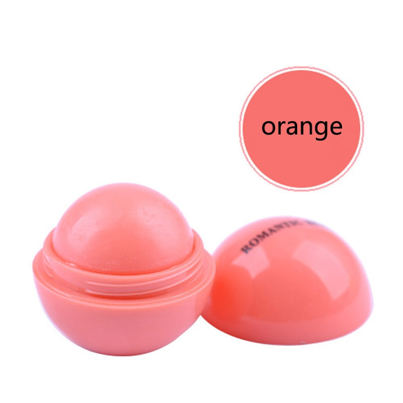 Brand New Fashion Round Ball Natural Organic Embellish Lip Balm Lip Care 6 color fruit flavour