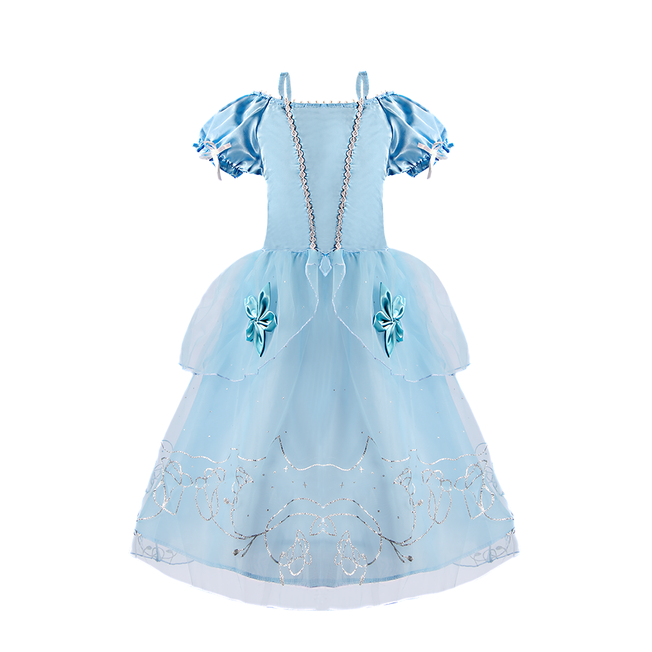 Children Makeup Fantasy Costume Cinderella Dress Girls Dress Up Cinderella Costume Baby Girl Princess Party Prom Evening Dress