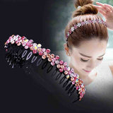 Unisex Alice Hairband Bezel Headband Men Women Sports Hair Band Hoop Top Metal Double Bangs Flower Rhinestone Hair Accessories