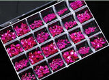 2000PC (20*100) Crystal AB Rhinestone In Grids 20Shape Flat- Back Nail Art Rhinestone With 1 Pick Up Pen In Clear Big Box