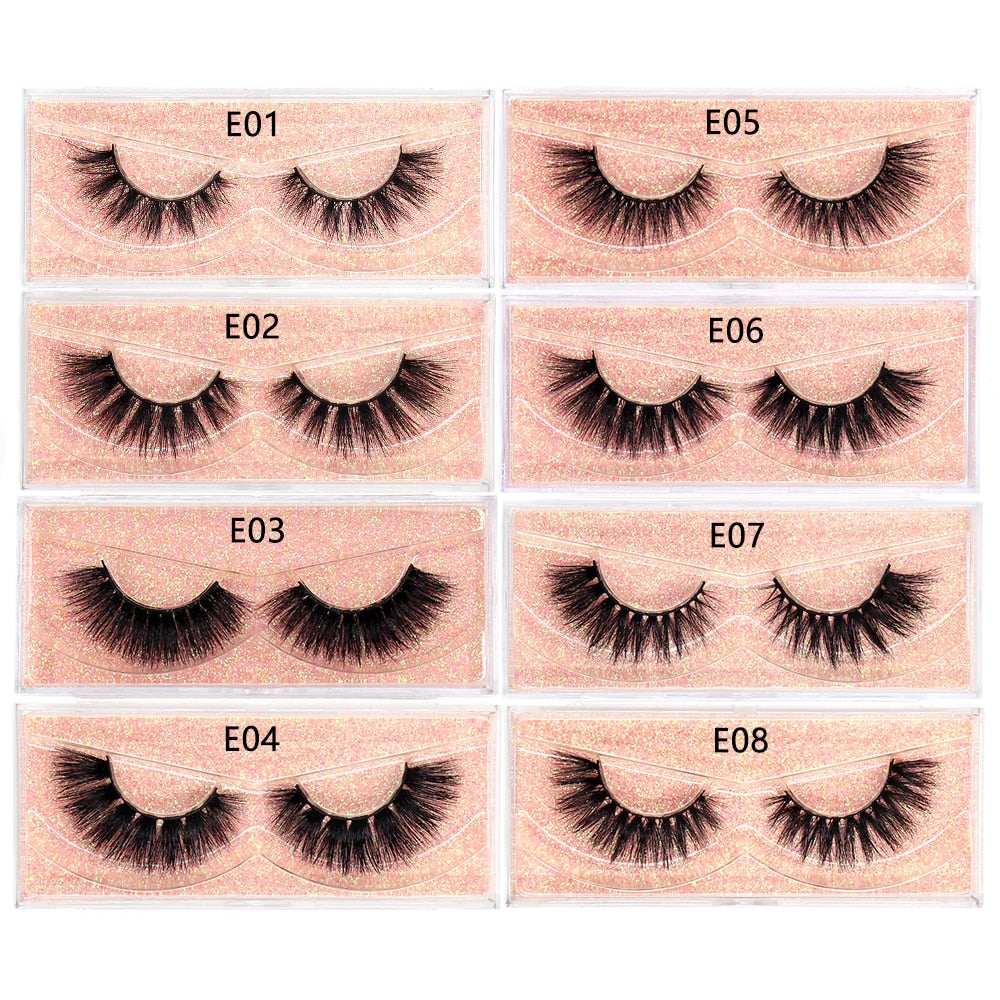 Mink Lashes Eyelashes Fluffy Natural Soft Cross False Eyelashes Eyelash Extension Volume 3D Mink Lashes Eyelashes Makeup