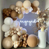 122pcs Coffee Brown Balloon Arch Kit Latex White Beige Grey Balloons Garland for Baby Shower Birthday Wedding Party Decoration