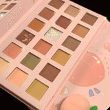 Honey Peach 18 Colors Eyeshadow Palette Waterproof Long Lasting Shimmer Matte Eyes Makeup Cute Glitter Highlights Shadow Pallete