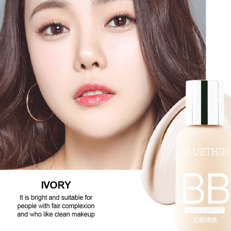 1Pcs Foundation BB Cream Concealer BB Glow Base Face Cream Whitening Makeup Matte Mosit Korean Face Liquid Make Up Cosmetic