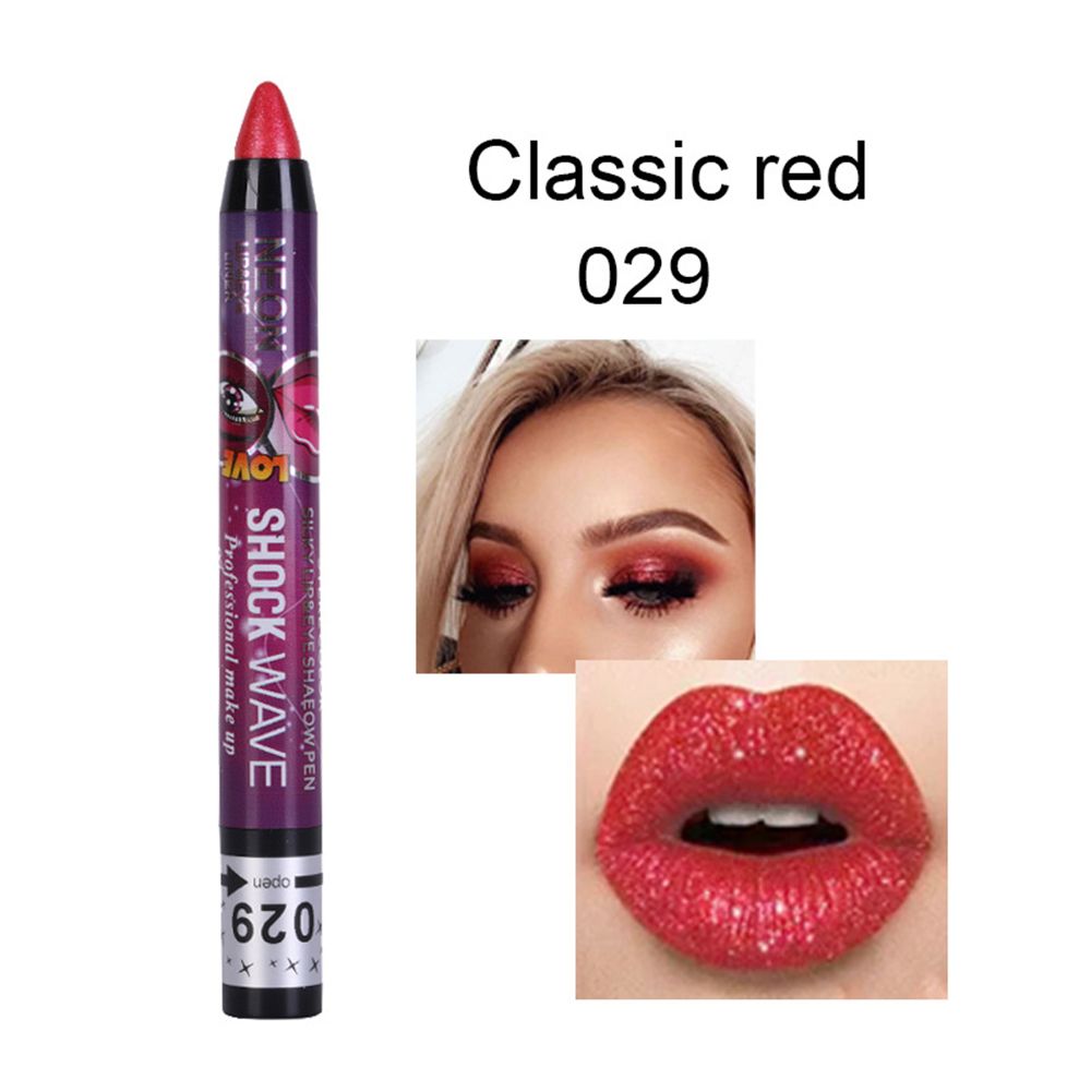 Waterproof 2 In 1 Eyeshadow Stick Pencil & Lip Pen Long-lasting Colored Gradient Shimmer Eyeshadow Highlighter Makeup