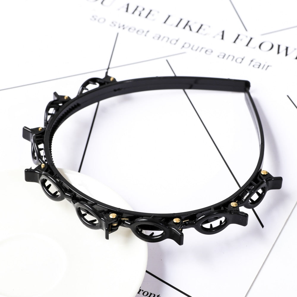 Unisex Alice Hairband Bezel Headband Men Women Sports Hair Band Hoop Top Metal Double Bangs Flower Rhinestone Hair Accessories