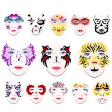 Oklulu   New Eye Body Paint DIY Design Halloween Christmas Party Soft Face Paint Stencil Reusable Template Tattoo Painting Makeup Tool