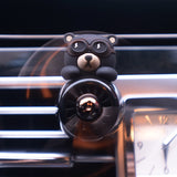 72KM Car Air Freshener Bear Pilot Rotating Propeller Outlet Fragrance Magnetic Design Auto Accessories Interior Perfume Diffuse