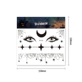 Halloween Face Temporary Tattoo Sticker Festival Party Body Makeup Stickers moon spider scar fake tattoo for woman men girls boy