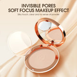 Face Setting Powder Cushion Compact Powder Oil-Control 3 Colors Matte Smooth Finish Concealer Makeup Pressed Powder