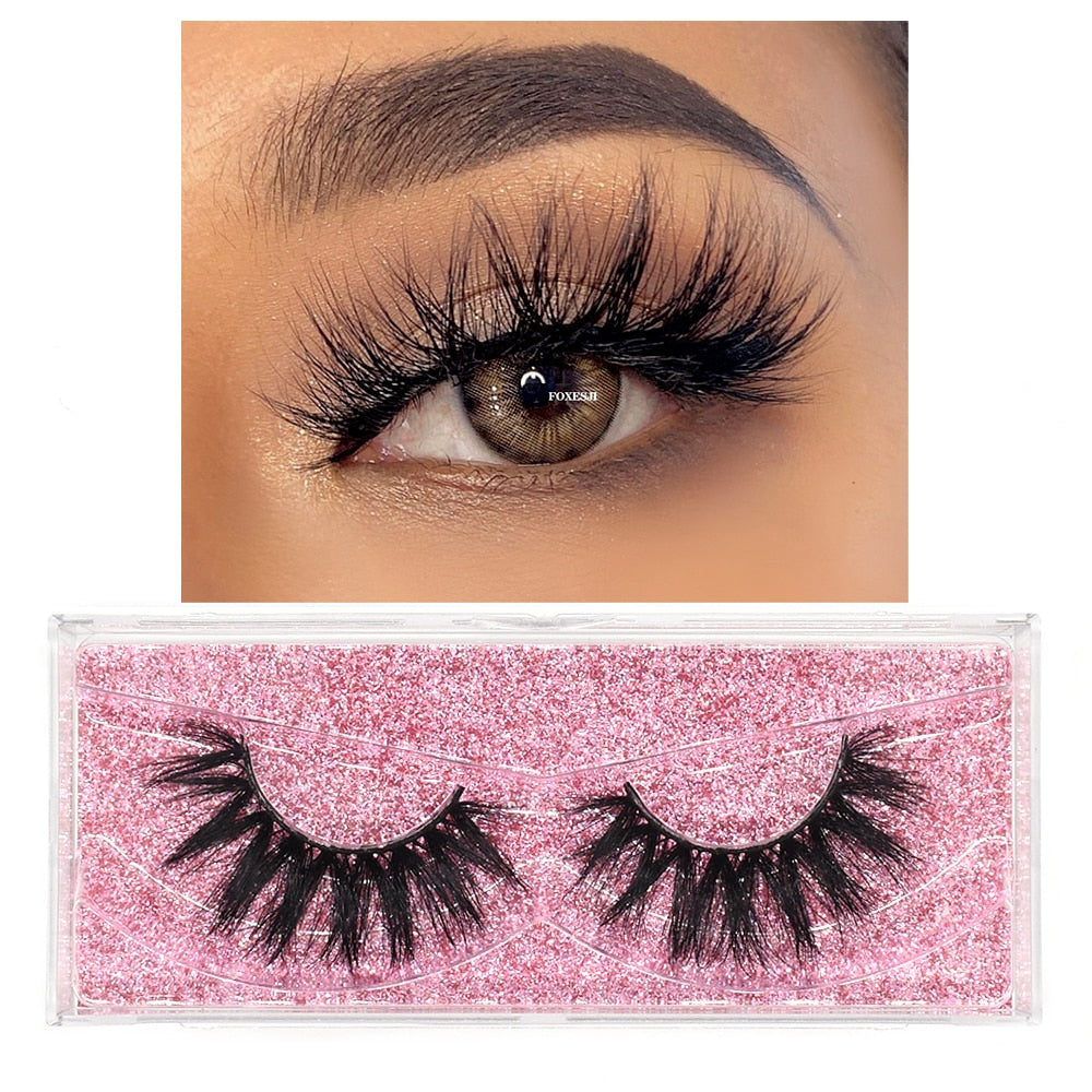 FOXESJI Eyelashes Makeup Mink Lashes 3D Fluffy Cruelty free Natural Mink Lashes Cross Volume False Eyelashes Eyelash Extension