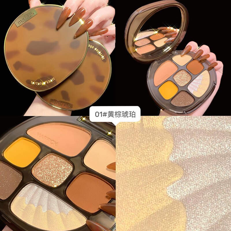 Shell Case Pearlescent Shiny Eyeshadow Palette Shimmer Matte Pigmented Glitter Eyeshadow Pallete Diamond Metallic Makeup Palette