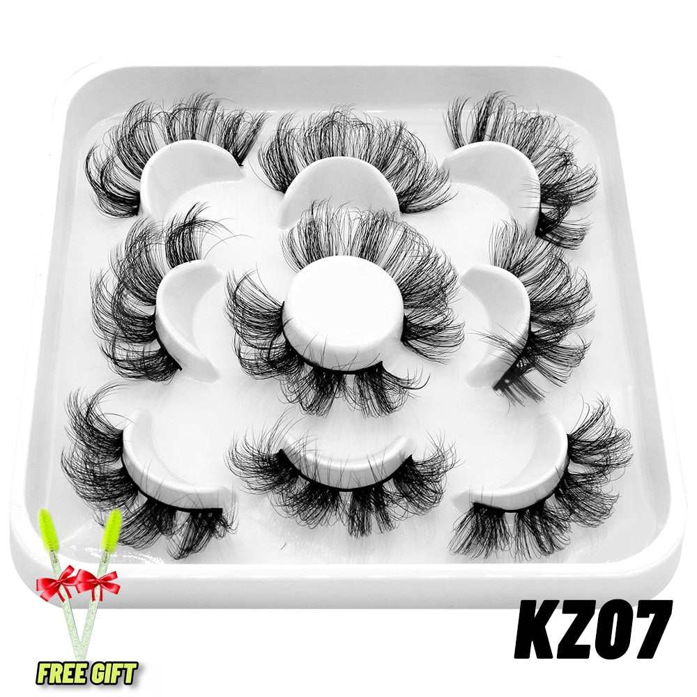 Lashes 5/7 Pairs Eyelashes Faux Mink Eyelashes Long Lasting Fluffy Mink Lashes Dramatic Volume lashes Extension Thick Long