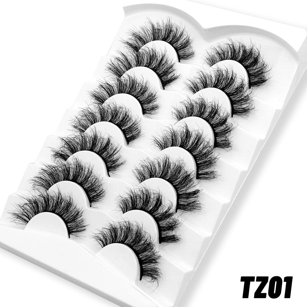 Lashes 5/7 Pairs Eyelashes Faux Mink Eyelashes Long Lasting Fluffy Mink Lashes Dramatic Volume lashes Extension Thick Long