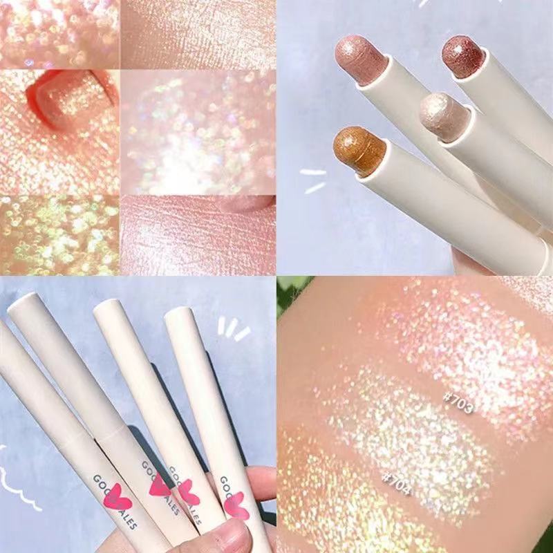 Glitter Diamond Eyeshadow Pencil Metallic Shimmer Highlighter Stick Pigmented Makeup Eyeshadow Stick Cosmetic Eye Liner Pencil