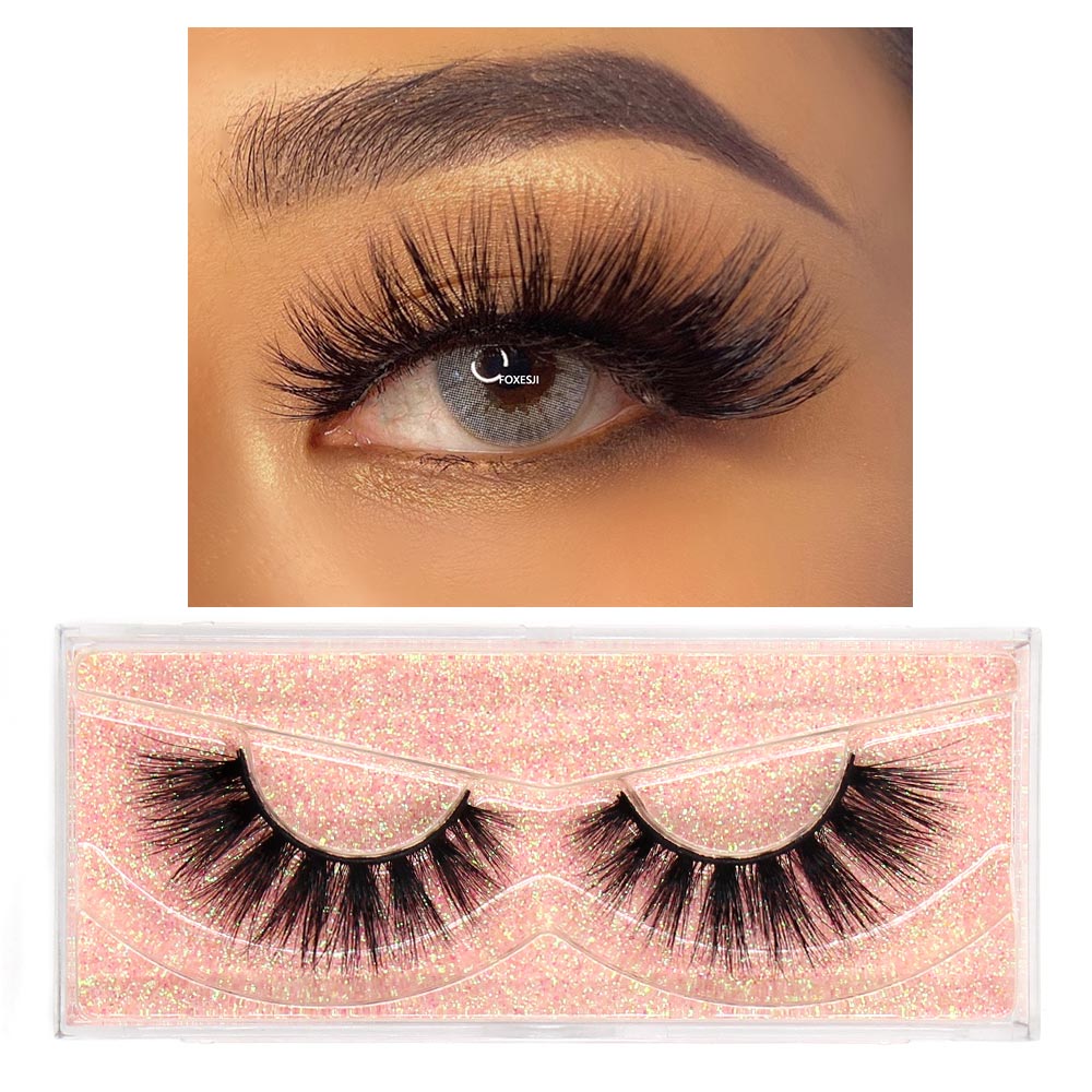 FOXESJI Eyelashes Makeup Mink Lashes 3D Fluffy Cruelty free Natural Mink Lashes Cross Volume False Eyelashes Eyelash Extension