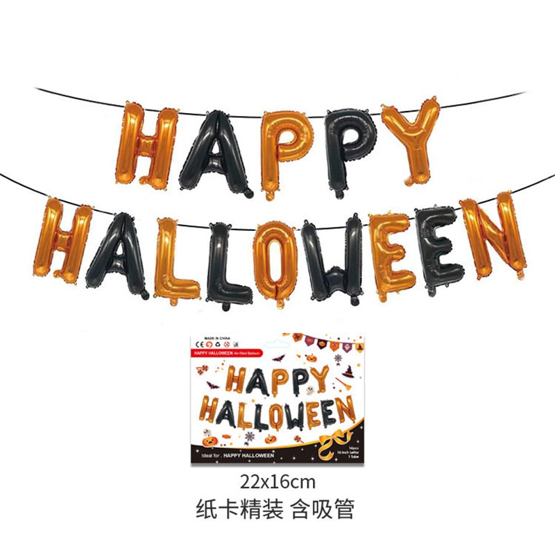 Halloween Pumpkin Ghost Balloons Decorations Spider Foil Balloons Inflatable Toys Bat Globos Halloween Party Supplies Kids Toys