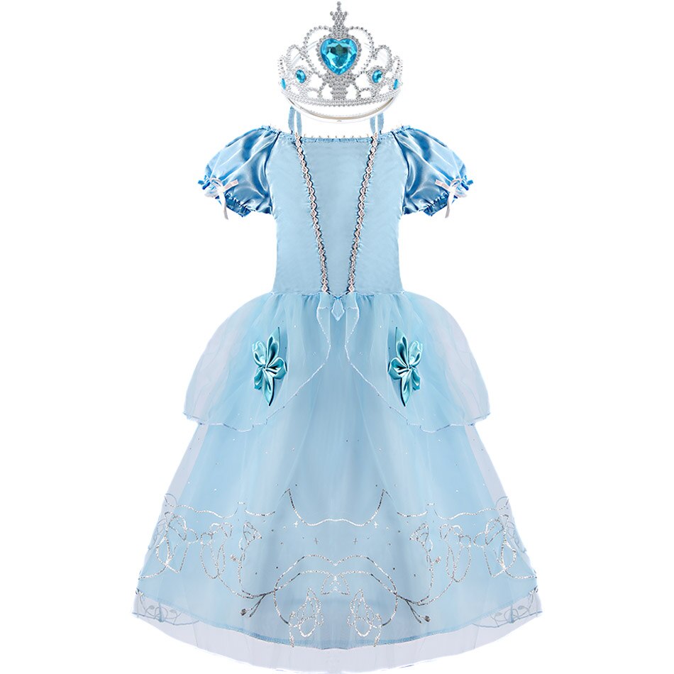 Children Makeup Fantasy Costume Cinderella Dress Girls Dress Up Cinderella Costume Baby Girl Princess Party Prom Evening Dress