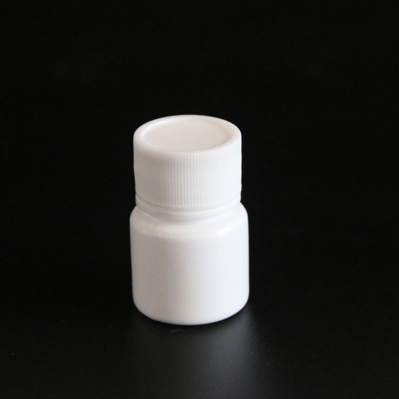 50PCS 15ml/20ml/30ml/60ml/100ml Plastic PE White Empty Seal Bottles Solid Powder Medicine Pill Vials Reagent Packing Containers