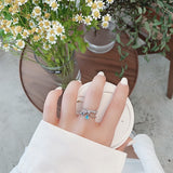 New Fashion Micro-inlaid Crystal Zircon Rings Sweet Elegant Flower Ring for Girl Women Finger Bague Jewelry Bridal Gift Delicate