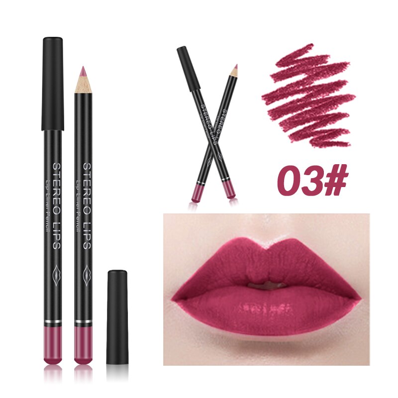 DNM Waterproof Lip Gloss Matte Lip Liner Pencil 2 In 1 Double Head Long-lasting Lipliner Lipstick Pen Lipsticks Makeup Cosmetics