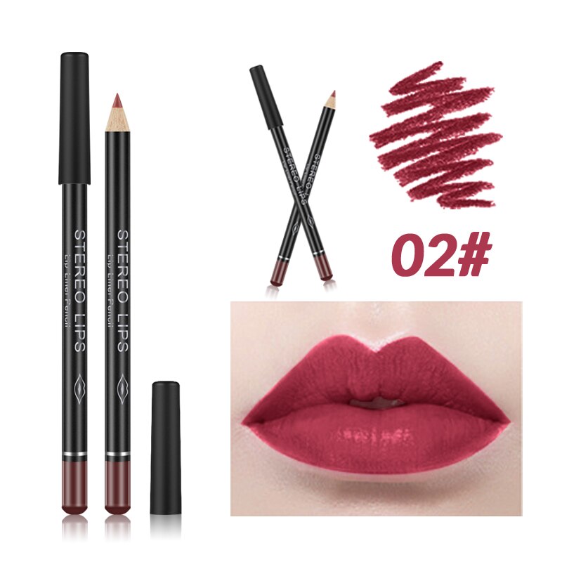 DNM Waterproof Lip Gloss Matte Lip Liner Pencil 2 In 1 Double Head Long-lasting Lipliner Lipstick Pen Lipsticks Makeup Cosmetics