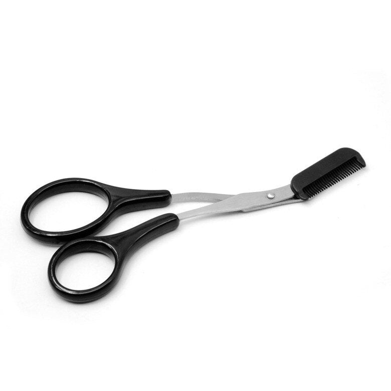 Eyebrow Trimmer Scissor Colorful Stainless Steel  with Comb Hair Removal Grooming Shaping Shaver Makeup Accessories