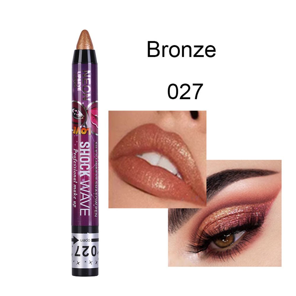 Waterproof 2 In 1 Eyeshadow Stick Pencil & Lip Pen Long-lasting Colored Gradient Shimmer Eyeshadow Highlighter Makeup