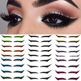 Oklulu 6 Pairs Glitter Eyeliner Sticker Set Waterproof Double Line Eyelid Patch Reusable Self-adhesive Eyelid Sticke Makeup Beauty Tool