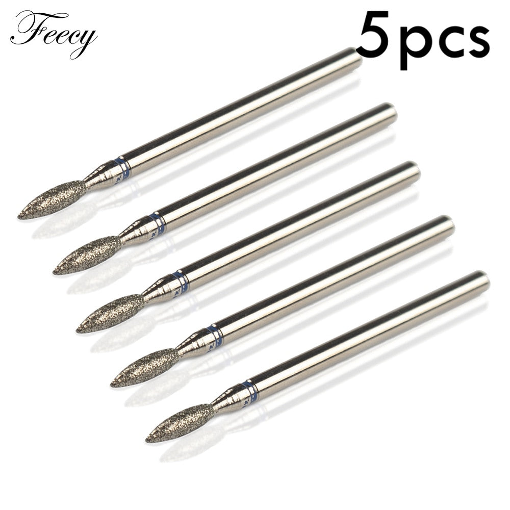 5pcs Diamond Nail Drill Bit Kits Mill Cutter All For Manicure Machine Bit Tools Accessories Cuticle Clean For Removing Nail Gel