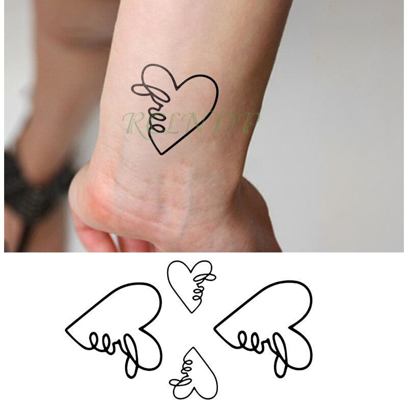 Waterproof Temporary Tattoo Sticker Wave Love Heart Fake Tatto Flash Tatoo Tatouage Wrist Foot Hand Neck For Girl Women Men